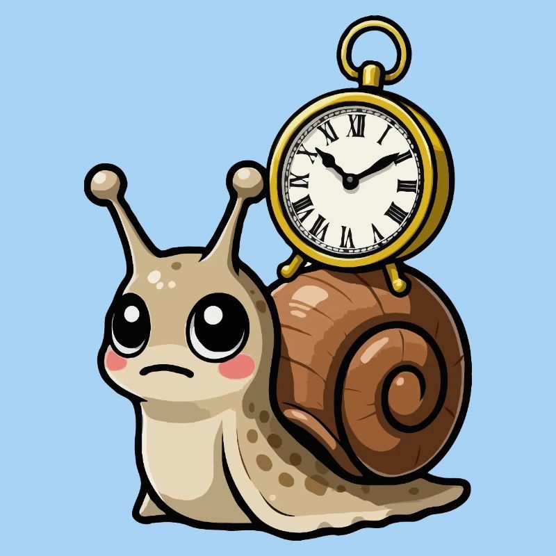 Snail with clock on shell