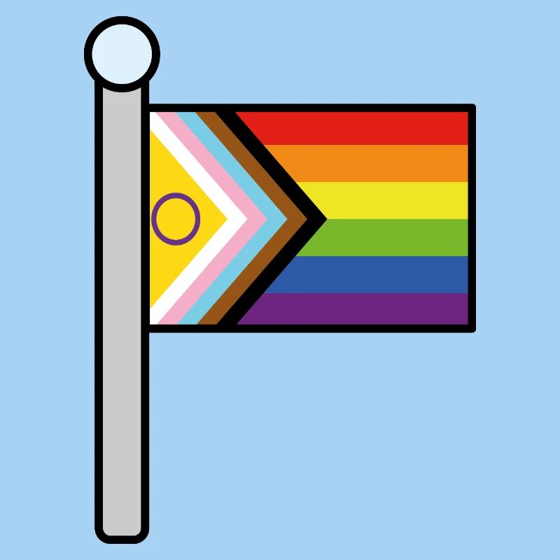 Inklusive Progress Pride Fahnenmast