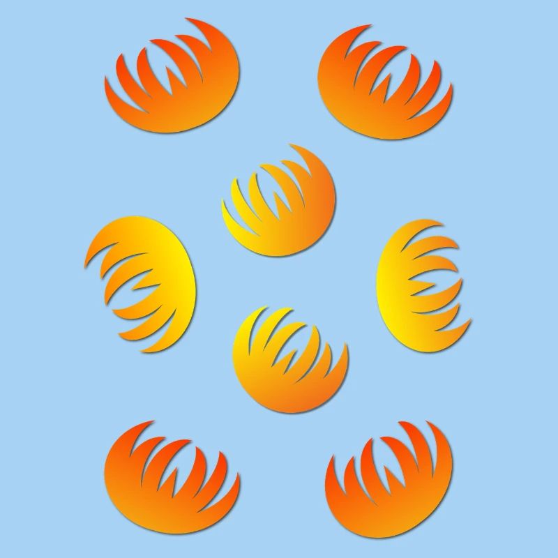 Flame Ring Pattern Yellow Orange