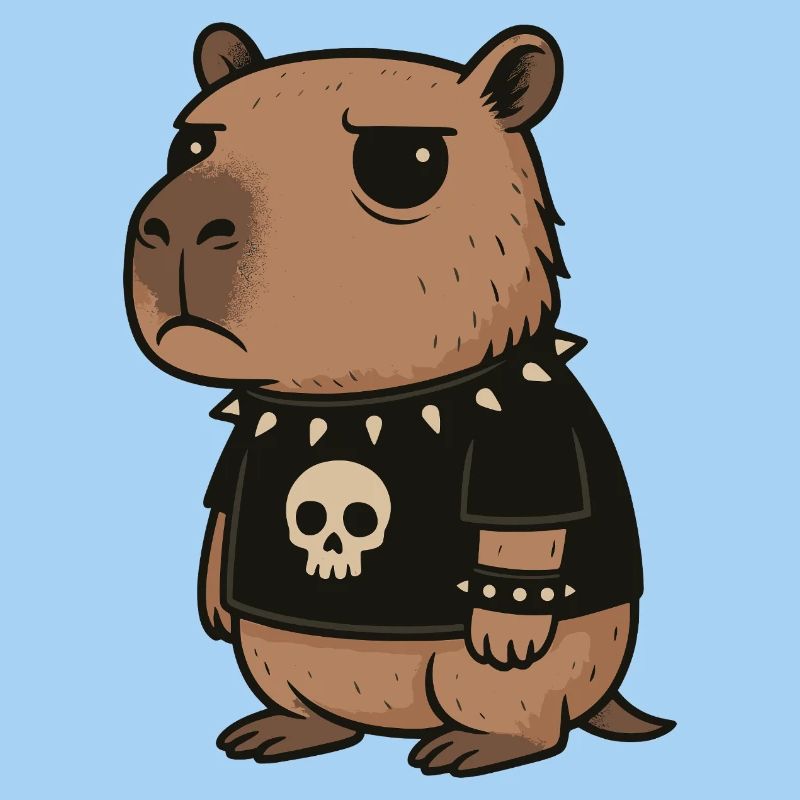Goth Capybara Drôles Emo Punk Rongeurs