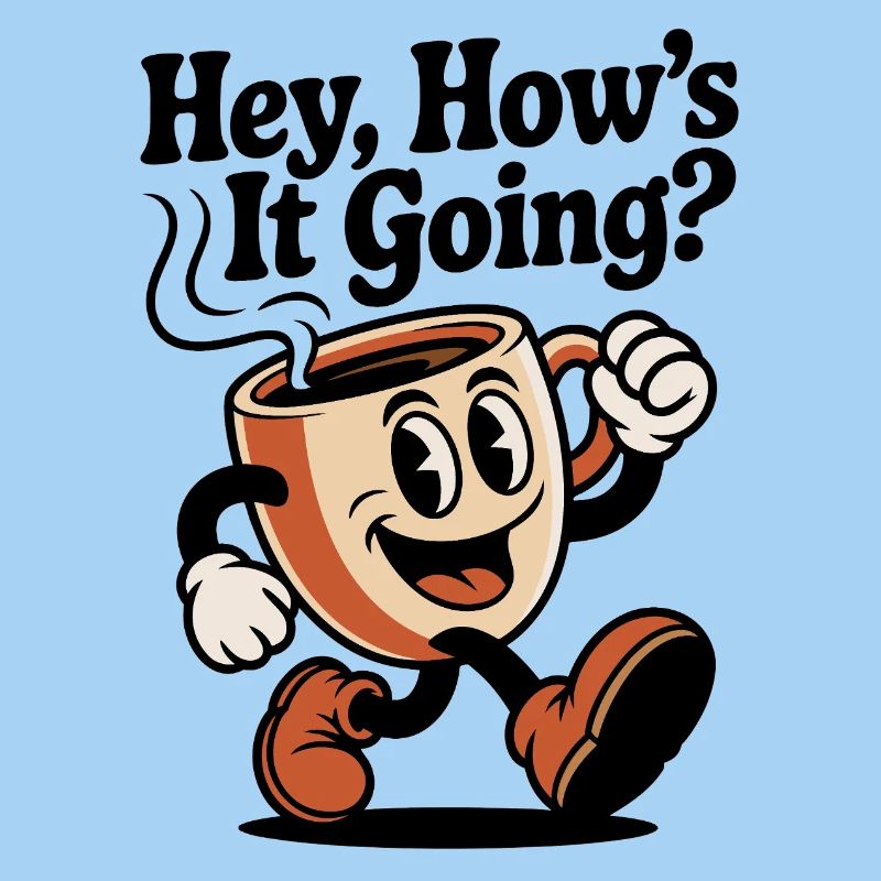 Laufender Kaffeebecher Mascot