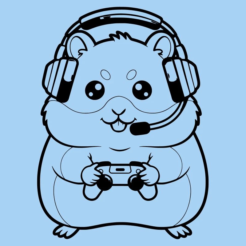 Hamster Gamer Headset Outline
