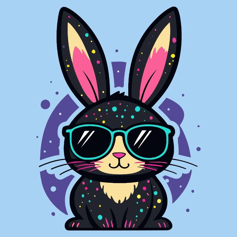 Lapin néon chic avec lunettes