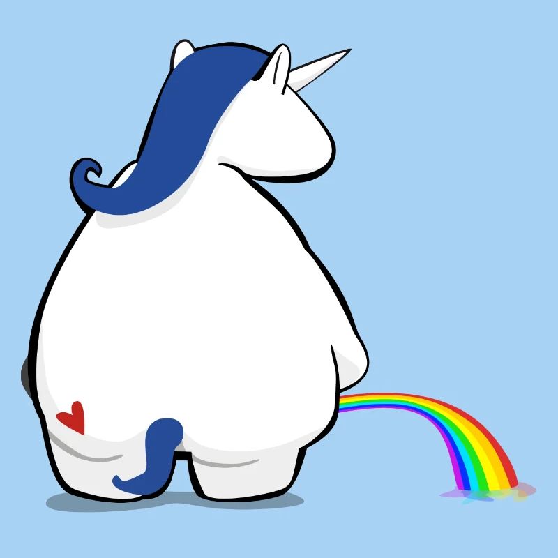 Regenbogen pinkelndes Einhorn