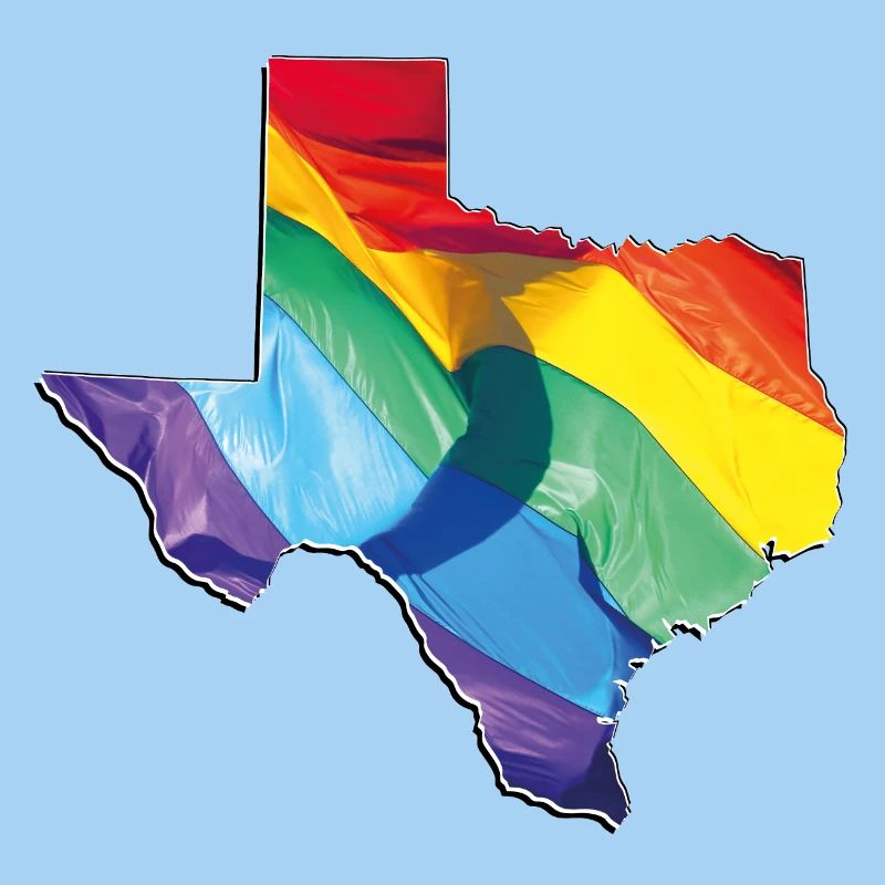 LGBTQ Flag in Texas State Map
