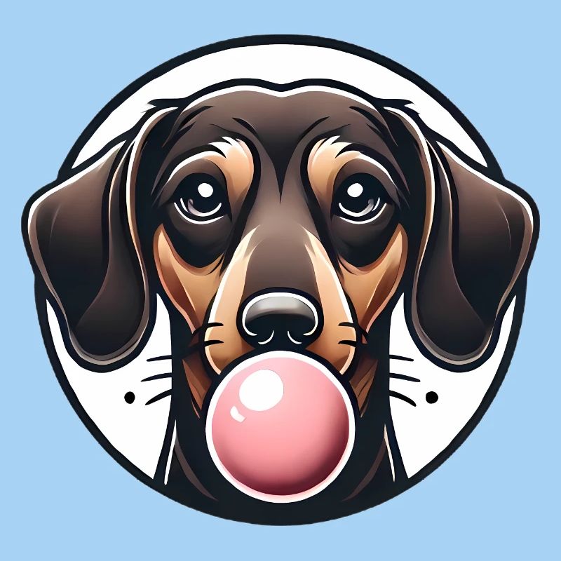 Dachshund with Bubblegum Graphic