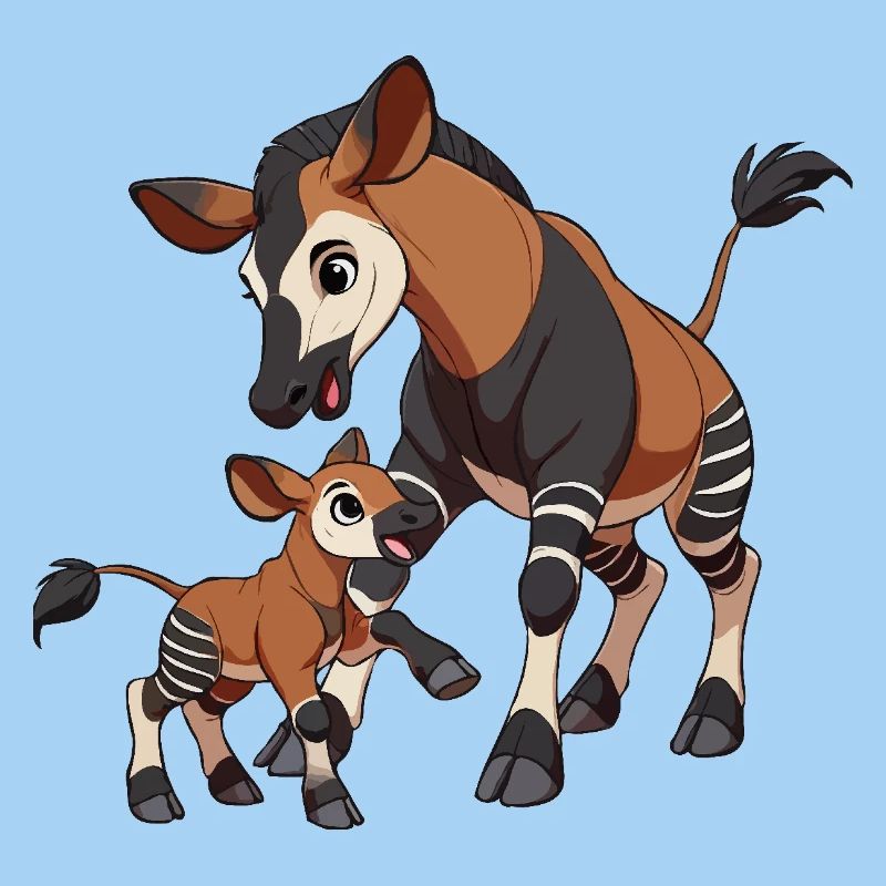 Okapi Mutter und Kind