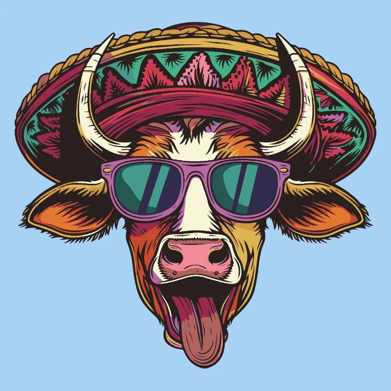 Kuh Comic Lustig Sombrero