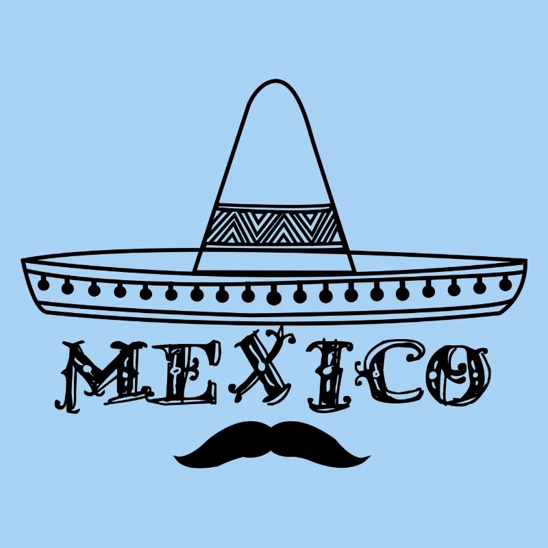 Mexiko-Hut und Schnurrbart
