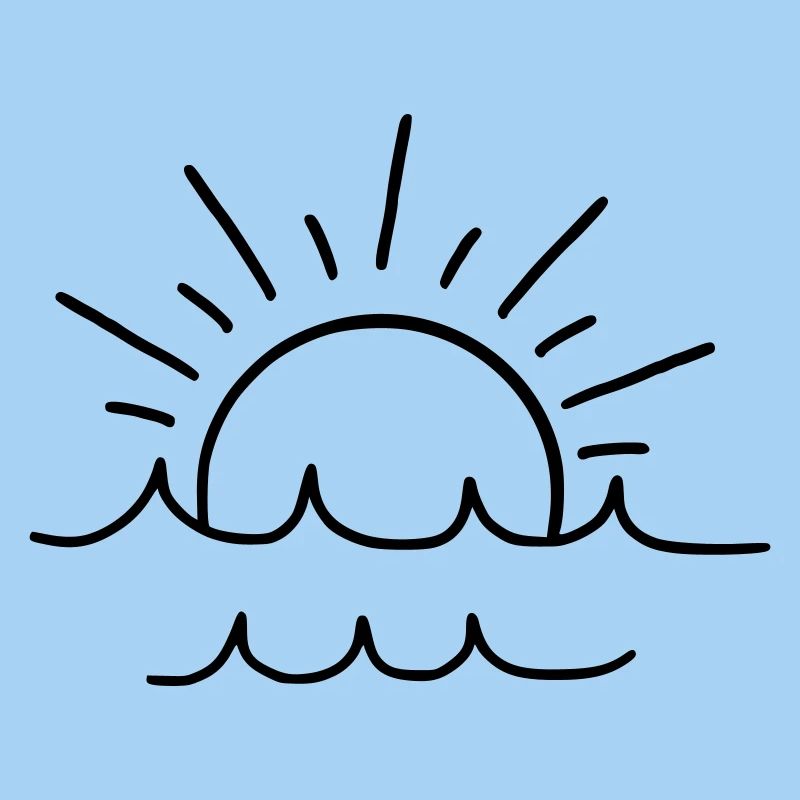 Sonne und Wellen