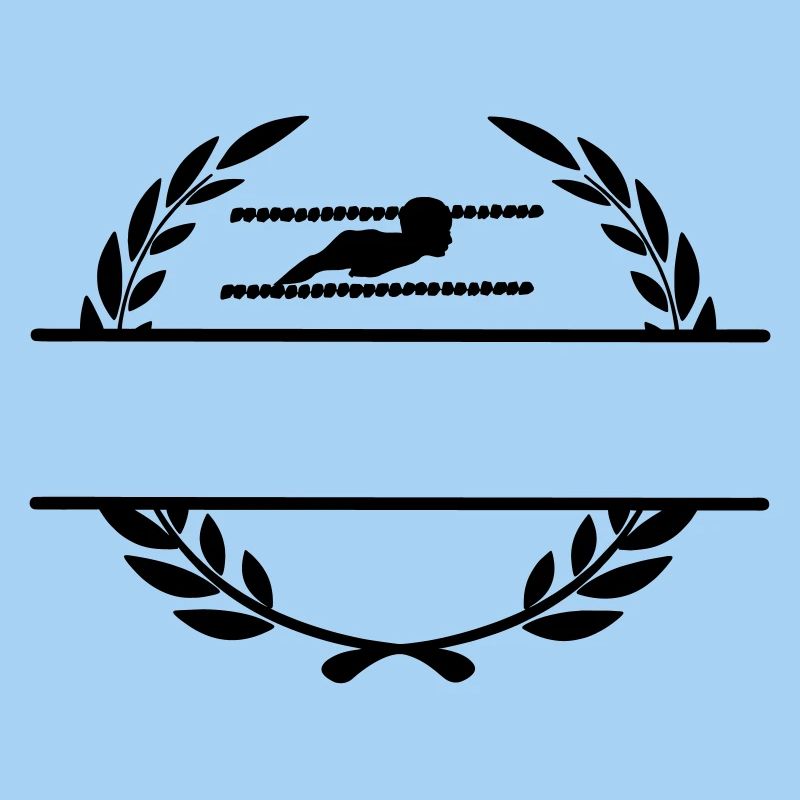Schwimmer im Lorbeerkranz-Monogramm