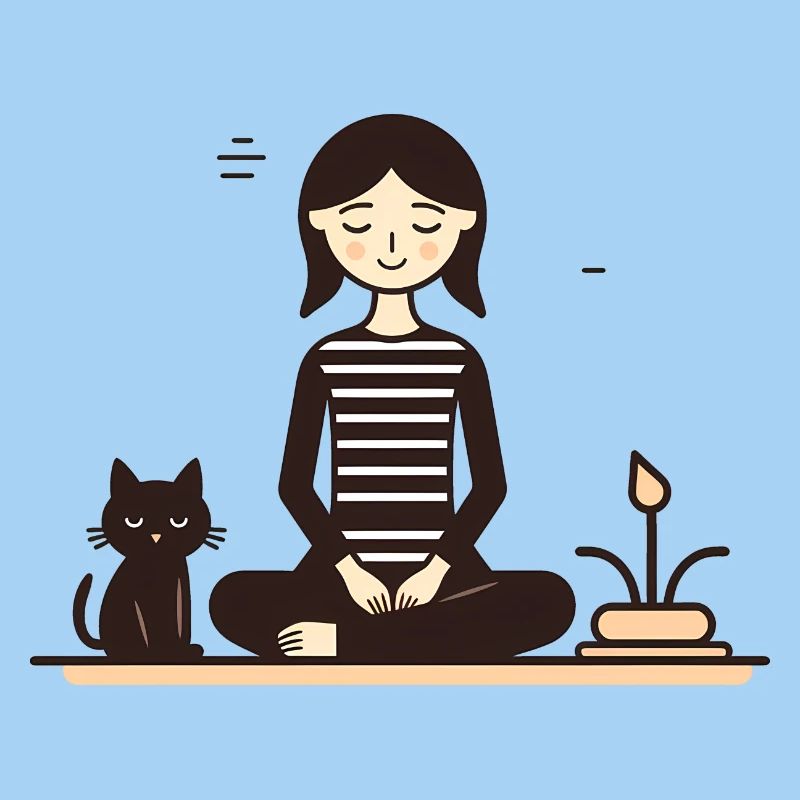 Se détendre avec un chat