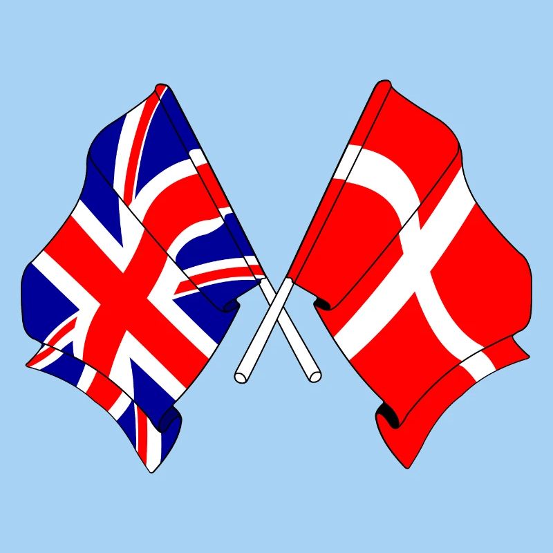 Flag England, flag Denmark
