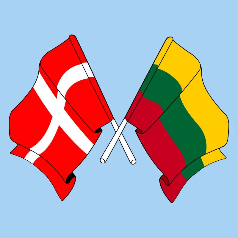 Drapeau Danemark, drapeau Lituanie