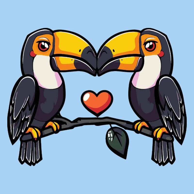 Toucan oiseau couple e Saint-Valentin