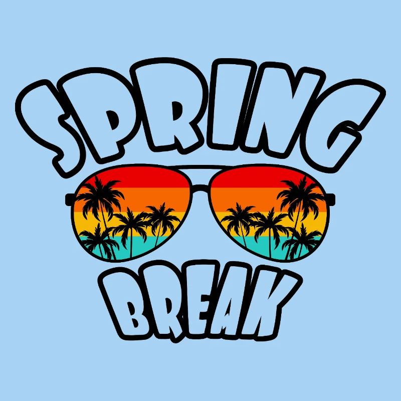 Spring Break Retro Sunset & Beach
