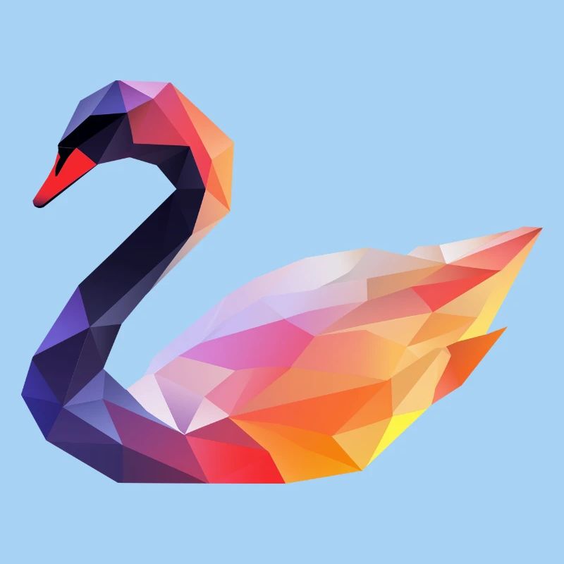 Colored Geometric Swan Logo