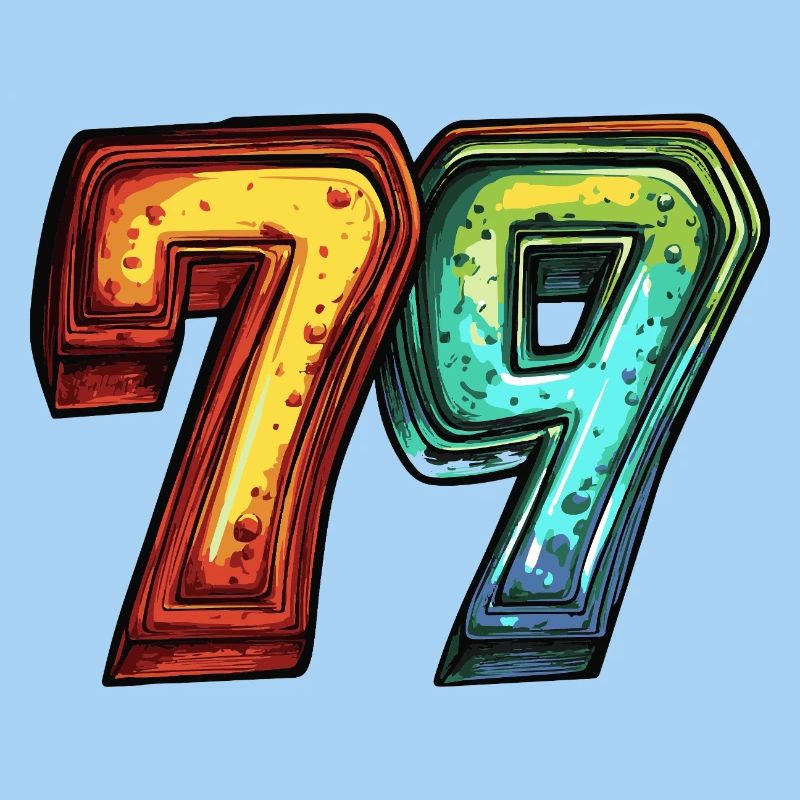 79 Zahl Bunt