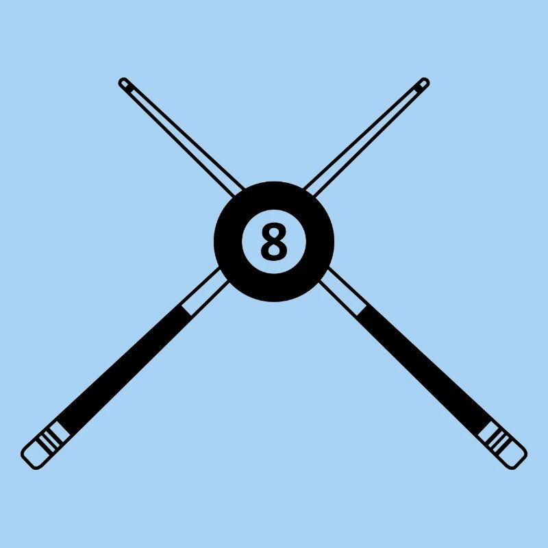 Billes de huit croisées des bâtons de billard