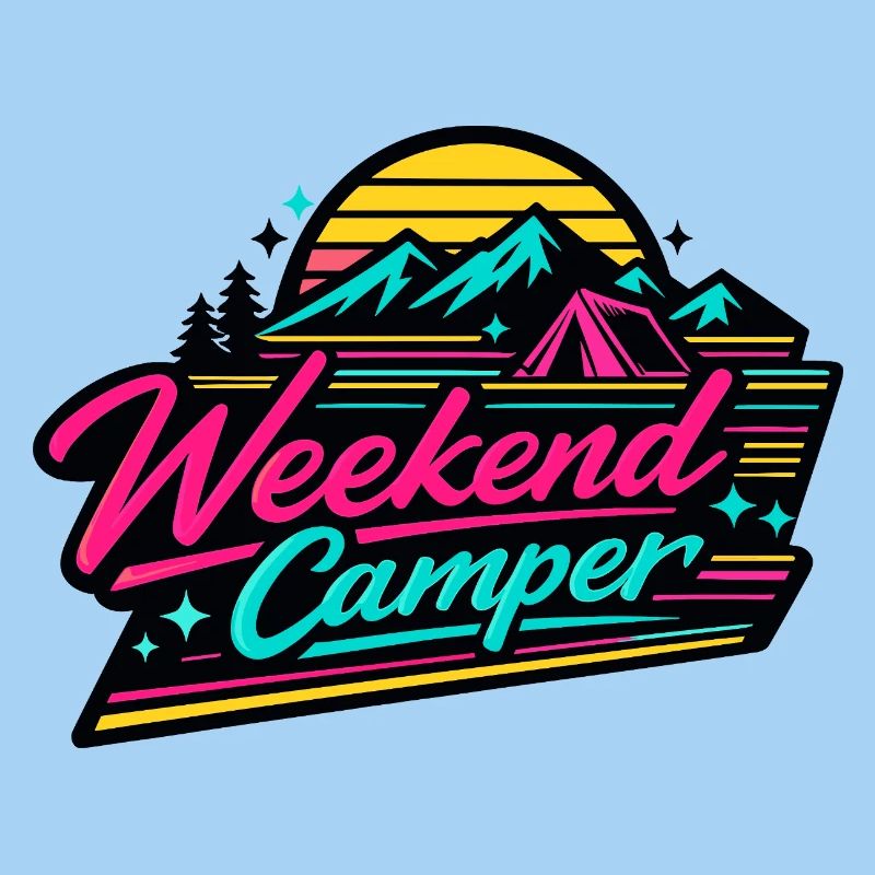 Weekend Camper Neon Skyline