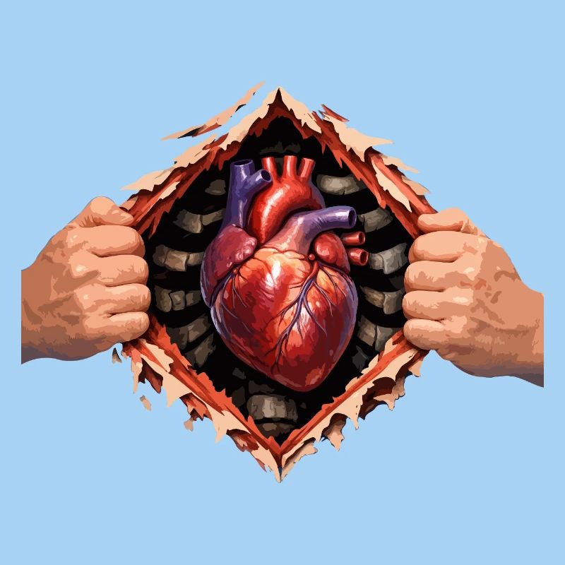 Heart through bursting casing