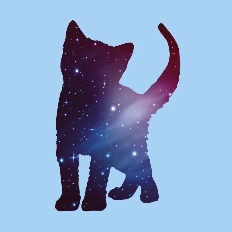 Katze Kitten Silhouette Space Cat Weltall Geschenk