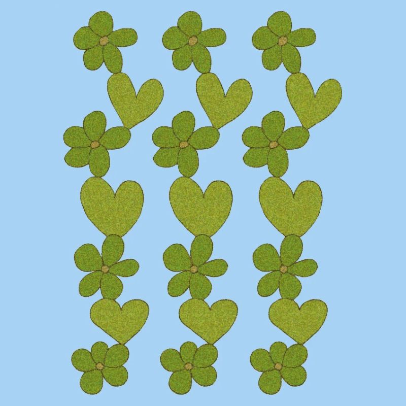 mosaïque de fleurs de cœurs