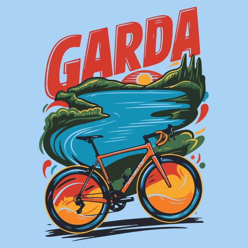 Conception de vélo panoramique du lac de Garde