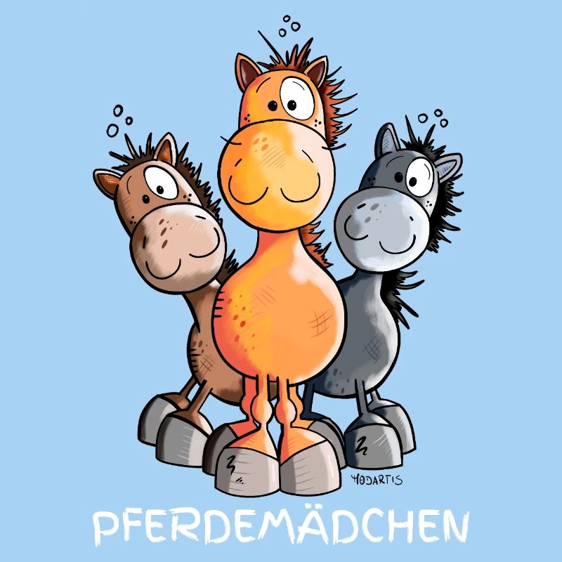 Pferdemädchen Pferde Cartoon