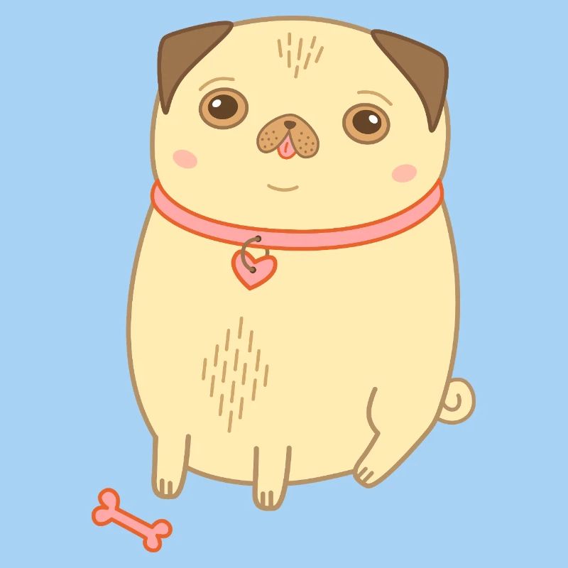 Mops beige süßer Hund Geschenk Mopsmama