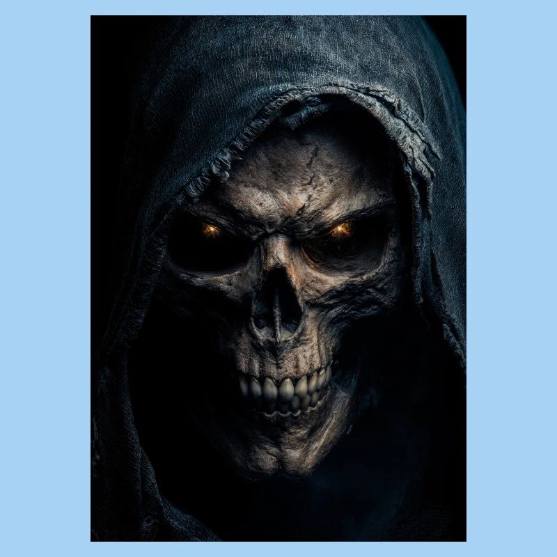 Schädel mit Kapuze Sensenmann