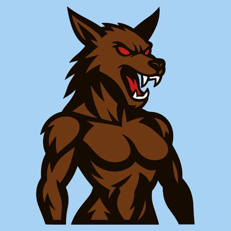 Wütender Braunwolf Maskottchen