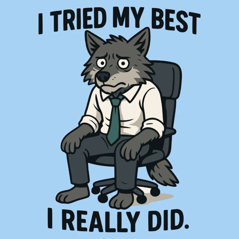 Büro-Wolf mit Krawatte