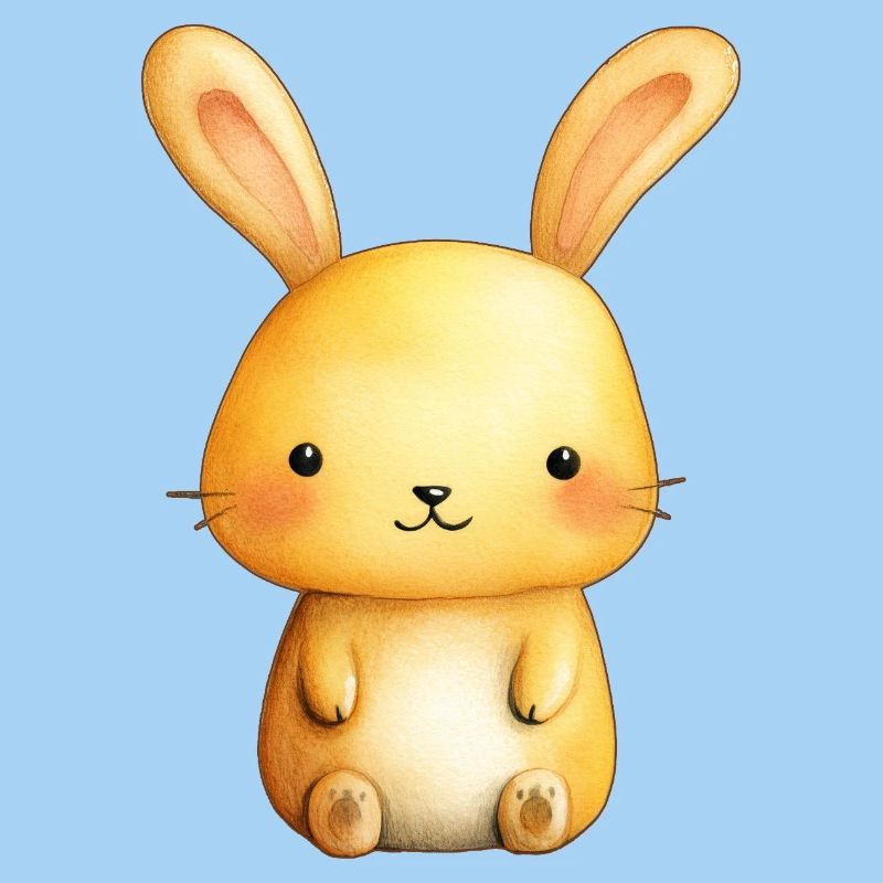 Petit Lapin Doux – Illustration Bébé Mignonne