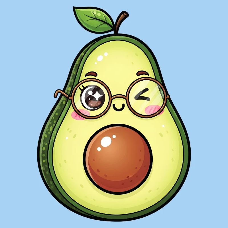 Avocado mit Brille Wink