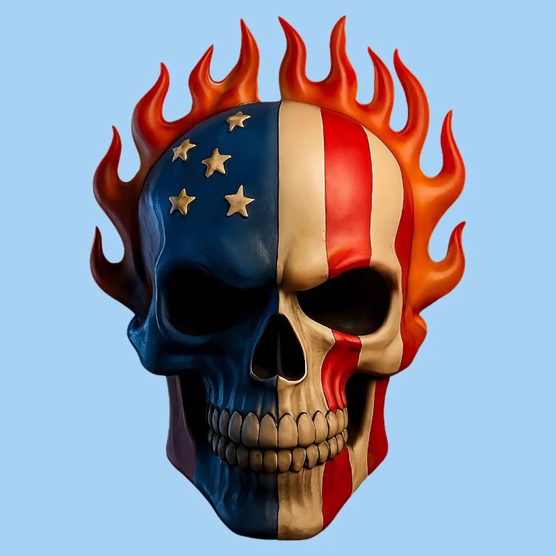 Flammende Flagge Schädel