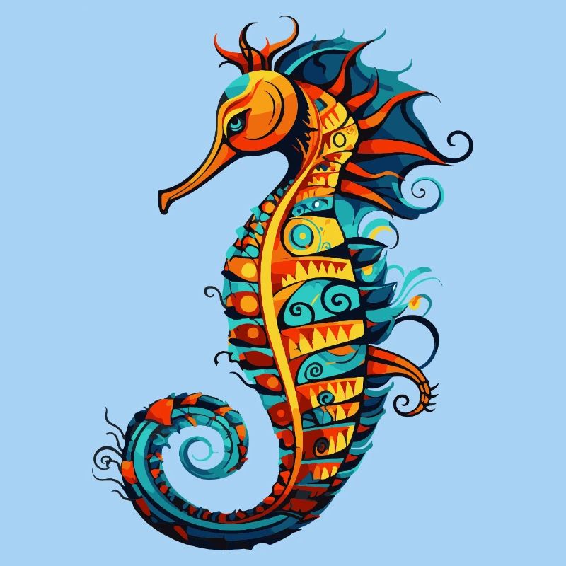  Seepferdchen Comic Seepferd