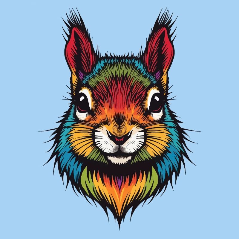 Buntes Eichhörnchen tierische Farbexplosion