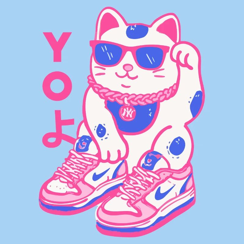 Neon Maneki Sneaker Katze