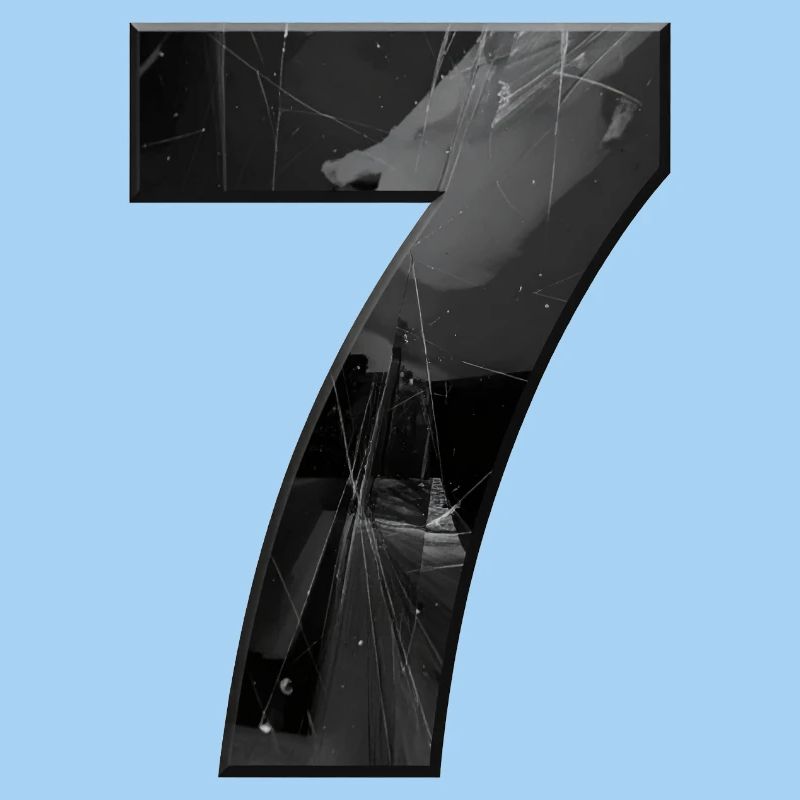 Schwarzgrau Sieben mit Splittern