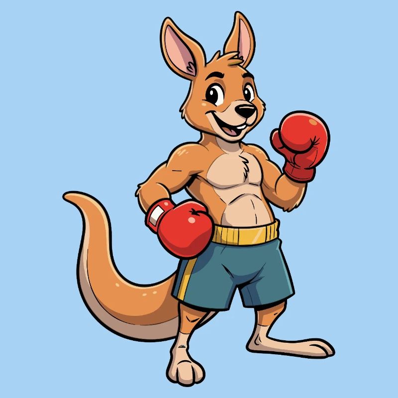 Känguru Boxer Cartoon