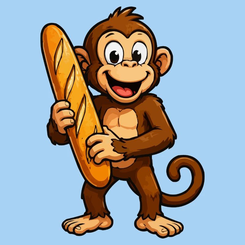 Affe mit Baguette