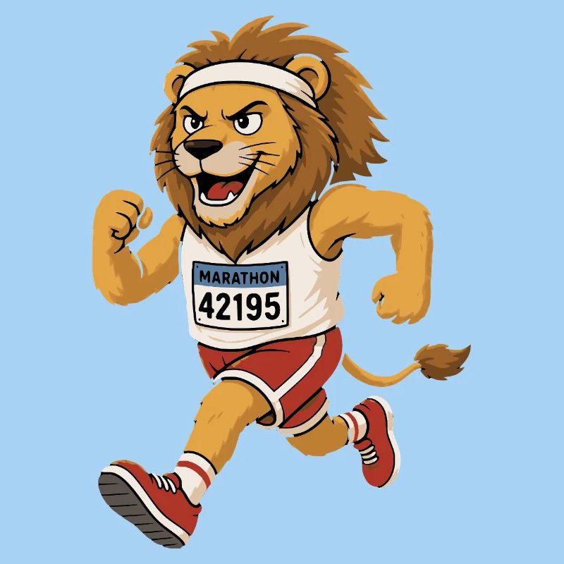 Lion courant dans le style comic
