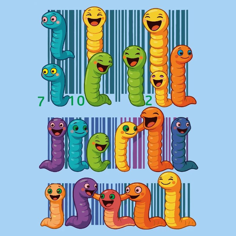 Bunte Wurm-Barcode-Kollektion
