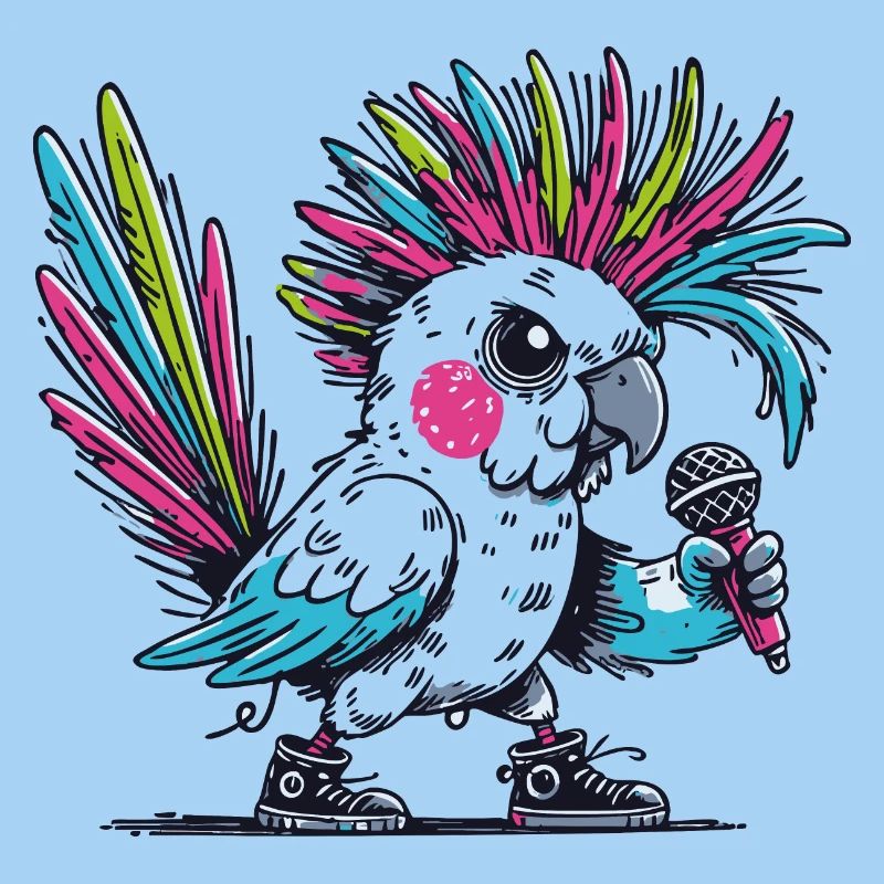 Cacatoès punk avec mohawk