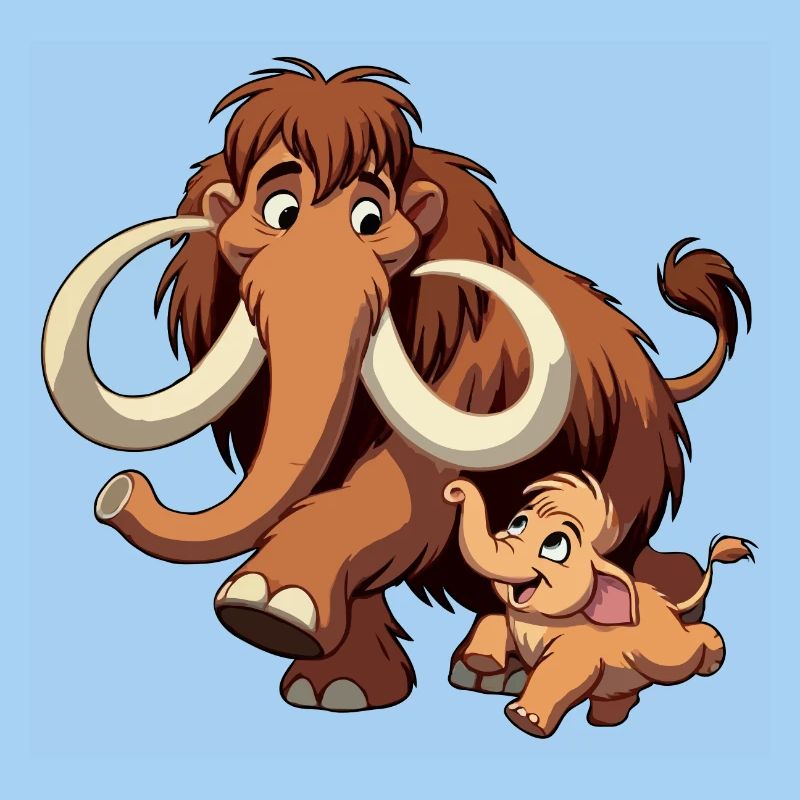Mammutmutter und Kind
