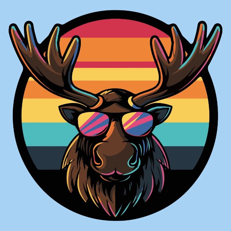 Elch Comic Cool Sommer