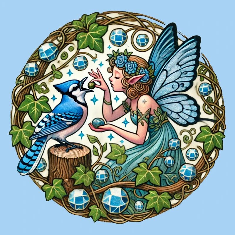 Blauhäher Fee Fantasy Kunst