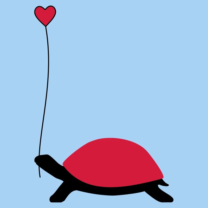 Schildkröte mit Luftballon Herz Liebe