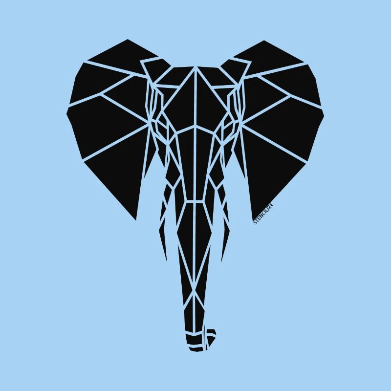 Geometric Stencilize Elephant